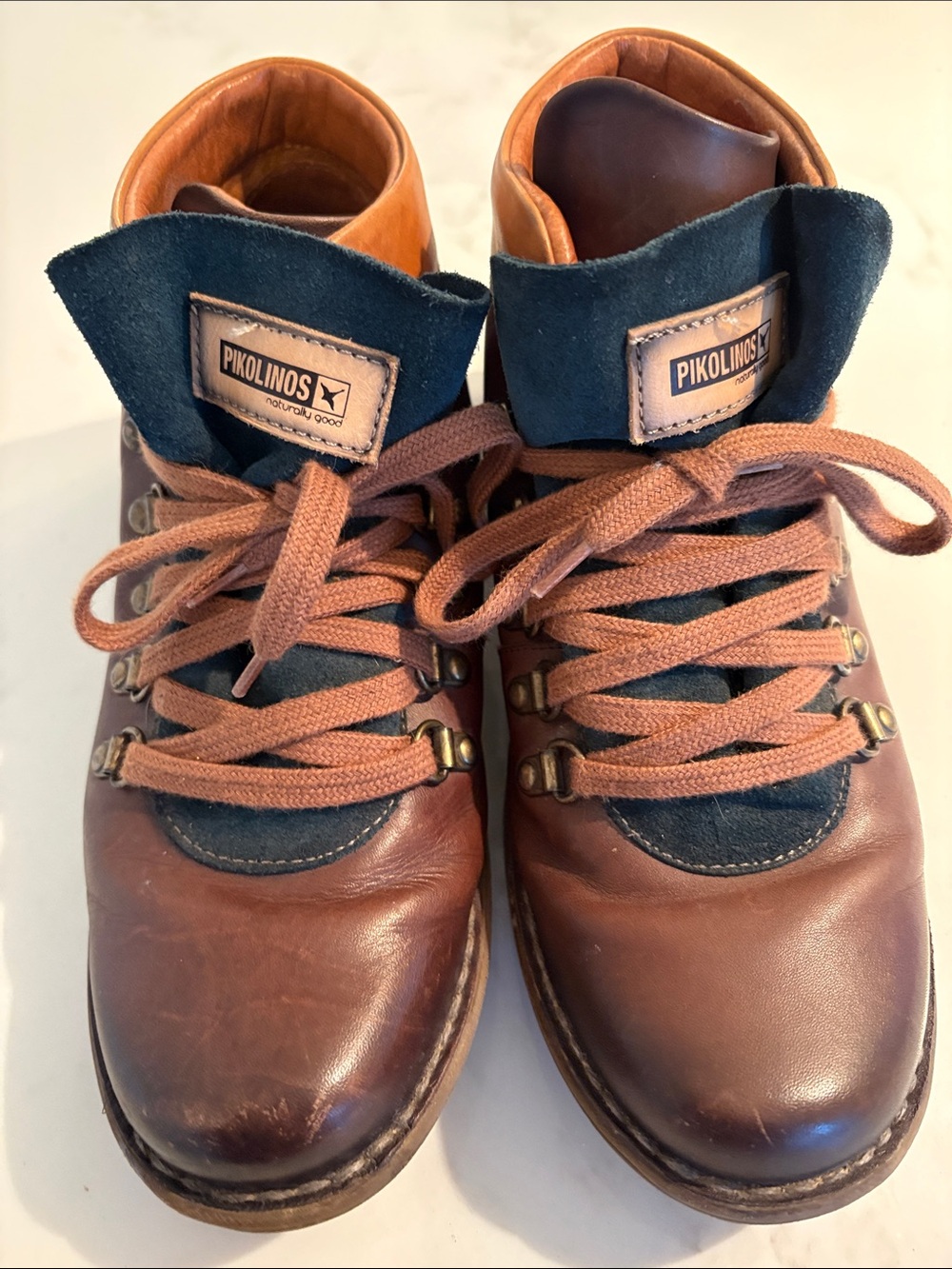 PIKOLINOS woman’s  Brown Leather Boots with Navy Tongue hiking boots